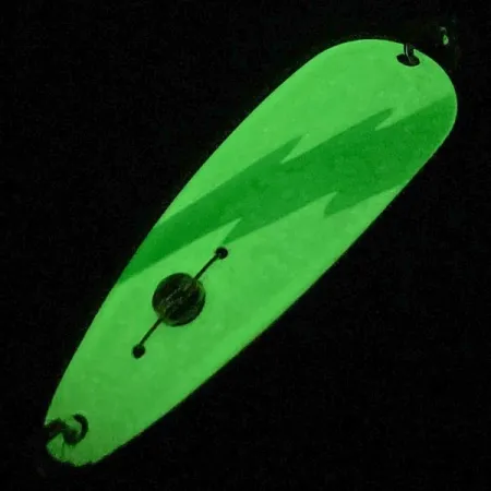 Vintage Red Eye Lures Red Eye Evil Eye Glow, 3/16oz nickel/white/ Glow - glows in the dark fishing spoon #23986