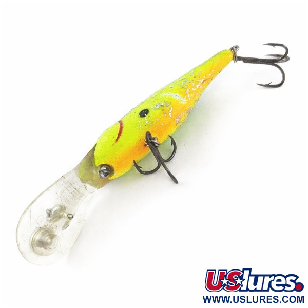 Vintage   Rebel Double Deep Shad, 3/16oz Chartreuse fishing lure #23991