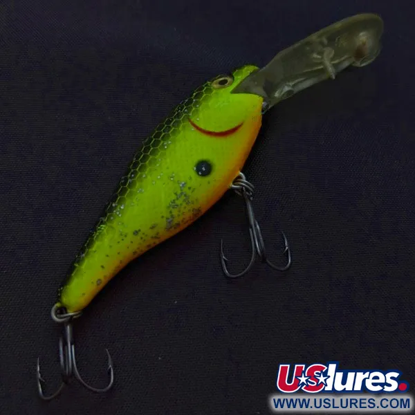 Vintage   Rebel Double Deep Shad, 3/16oz Chartreuse fishing lure #23991