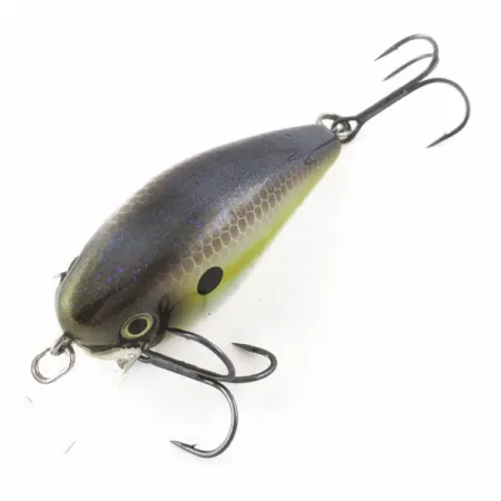 Vintage Strike King KVD 1.5 Silent square bill, 2/5oz Olive Sexy Shad fishing lure #23995