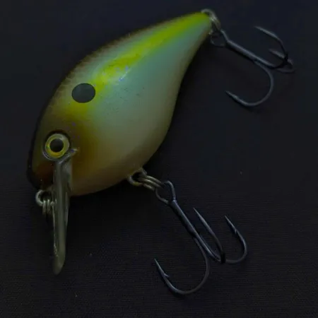 Vintage Strike King KVD 1.5 Silent square bill, 2/5oz Olive Sexy Shad fishing lure #23995