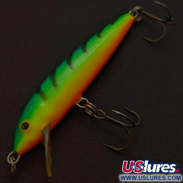 Vintage   Rapala Husky Jerk 7, 1/4oz FT (Fire Tiger) fishing lure #24008