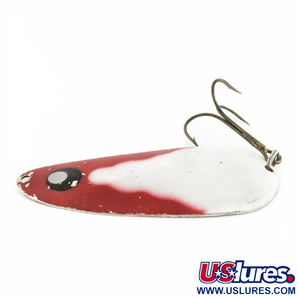 Vintage  Lindy / Little Joe Lindy Gator , 1 2/3oz red/white/nickel fishing spoon #24009