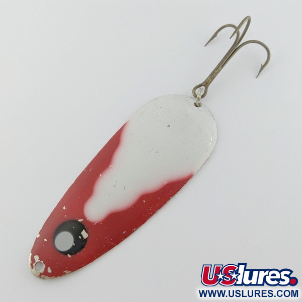Vintage  Lindy / Little Joe Lindy Gator , 1 2/3oz red/white/nickel fishing spoon #24009