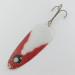 Vintage  Lindy / Little Joe Lindy Gator , 1 2/3oz red/white/nickel fishing spoon #24009