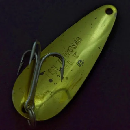 Vintage  Len Thompson #2, 1oz red/gold fishing spoon #24014