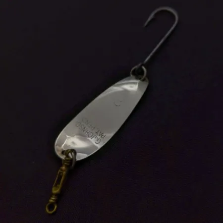 Vintage Luhr Jensen LG Johnson #2, 3/32oz Nickel fishing spoon #24020