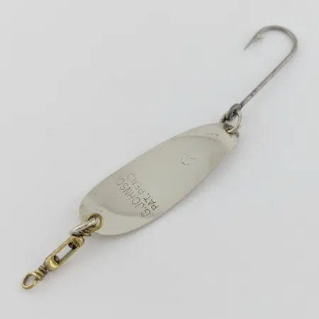 Vintage Luhr Jensen LG Johnson #2, 3/32oz Nickel fishing spoon #24020