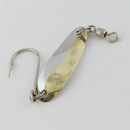 Vintage Les Davis Canadian Wonder 1, 3/32oz nickel/gold fishing spoon #24021