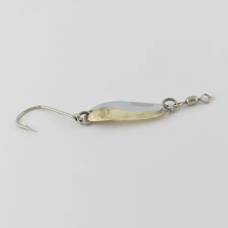 Vintage Les Davis Canadian Wonder 1, 3/32oz nickel/gold fishing spoon #24021
