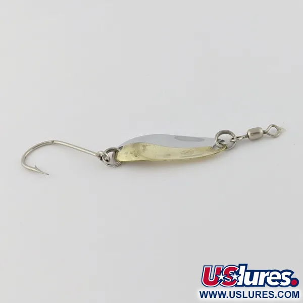 Vintage   Les Davis Canadian Wonder 1, 3/32oz nickel/gold fishing spoon #24021