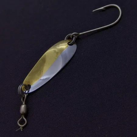 Vintage Les Davis Canadian Wonder 1, 3/32oz nickel/gold fishing spoon #24021