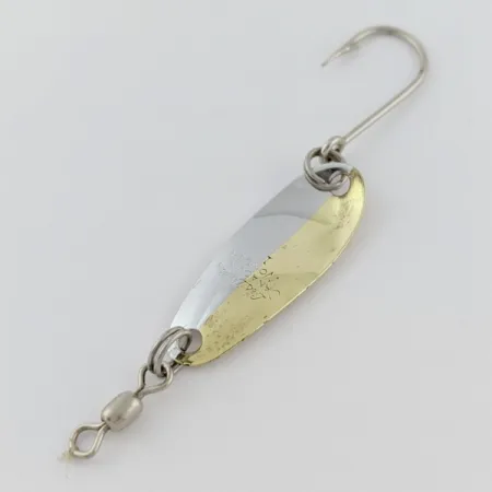 Vintage Les Davis Canadian Wonder 1, 3/32oz nickel/gold fishing spoon #24021