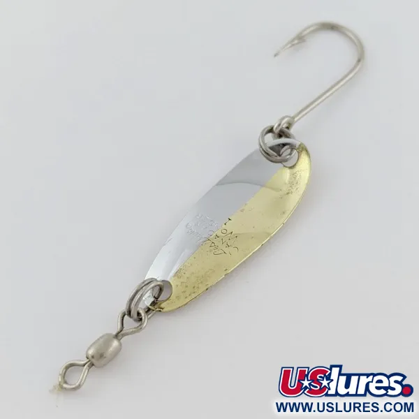 Vintage   Les Davis Canadian Wonder 1, 3/32oz nickel/gold fishing spoon #24021