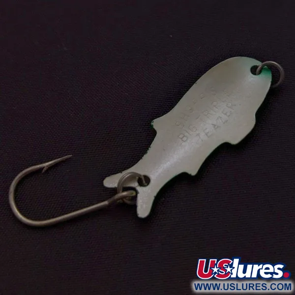 Vintage   Shoff's Big Triple Teazer, 1/16oz Frog fishing spoon #24022