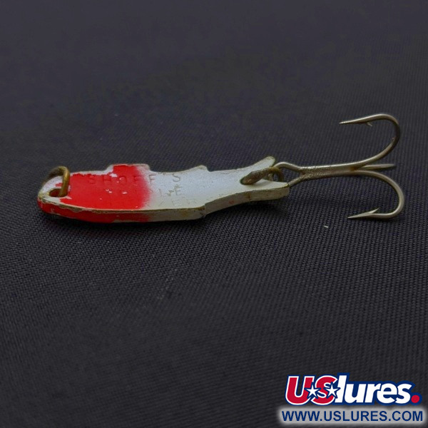 Vintage   Shoff's Triple Teazer, 1/8oz  Red / White fishing spoon #24023