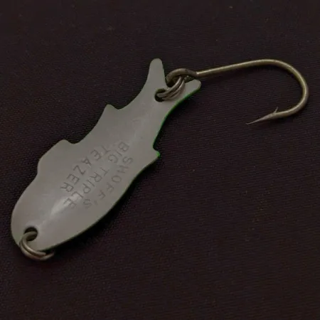 Vintage Shoff's Big Triple Teazer, 1/16oz green fishing spoon #24024