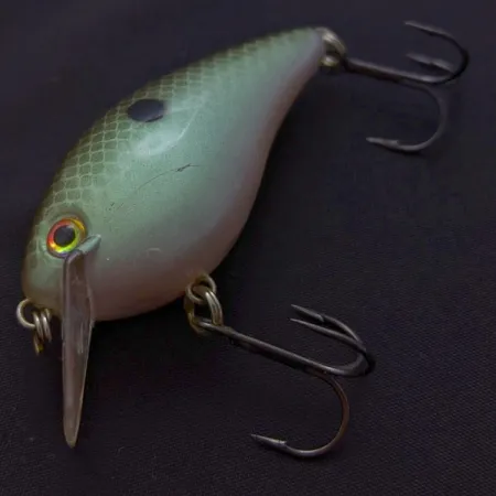 Vintage Strike King KVD 1.5 Silent square bill, 2/5oz Olive Sexy Shad fishing lure #24028