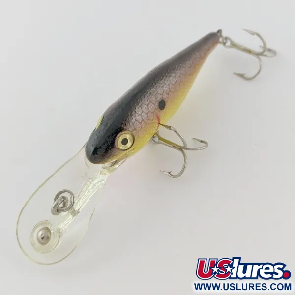 Vintage   Rebel Double Deep Shad, 3/16oz brown/yellow fishing lure #24030