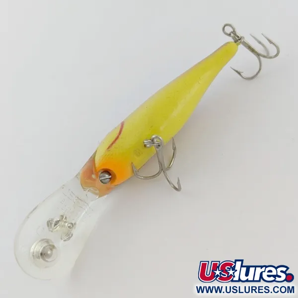 Vintage   Rebel Double Deep Shad, 3/16oz brown/yellow fishing lure #24030