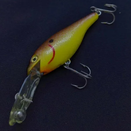 Vintage Rebel Double Deep Shad, 3/16oz brown/yellow fishing lure #24030