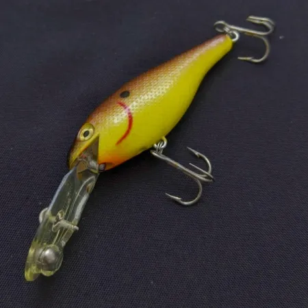 Vintage Rebel Double Deep Shad, 3/16oz brown/yellow fishing lure #24030