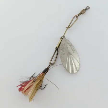 Vintage G.M. Skinner 3 ( pat. Canada 1874), 3/16oz Silver/red spinning lure #24034