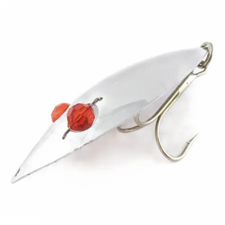 Vintage Herter's Glass Eye Spoon, 2oz nickel/red eyes fishing spoon #24036