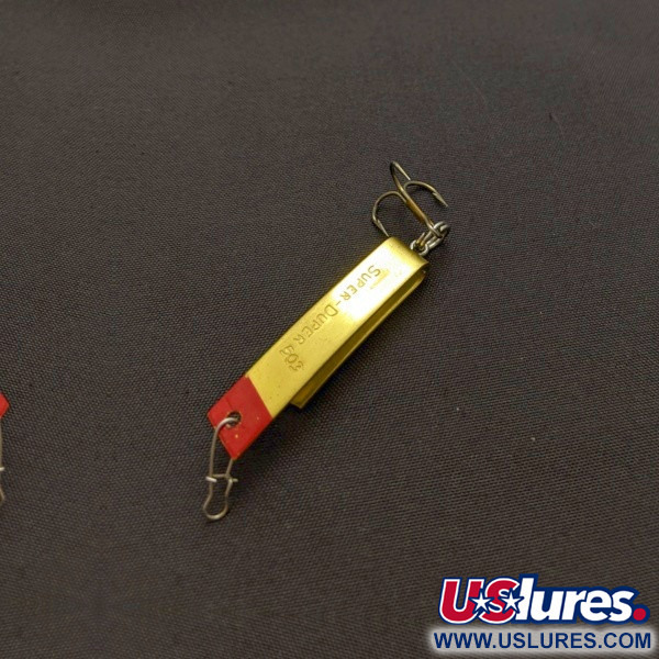 Vintage  Luhr Jensen Super-Duper 503, 1/8oz black/gold/red fishing spoon #24052