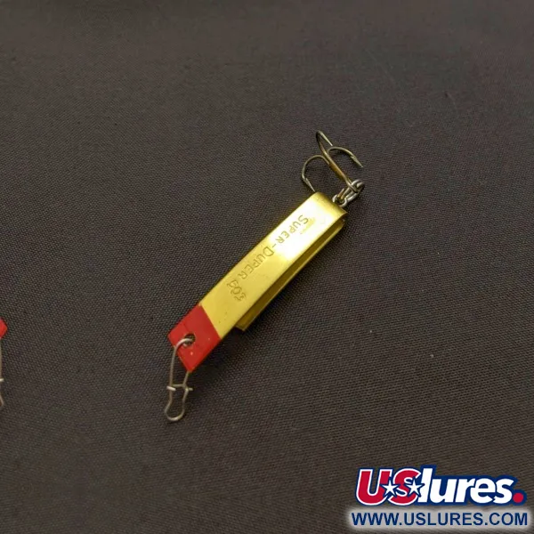 Vintage  Luhr Jensen Super-Duper 503, 1/8oz black/gold/red fishing spoon #24052