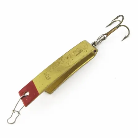 Vintage Luhr Jensen Super-Duper 503, 1/8oz black/gold/red fishing spoon #24052