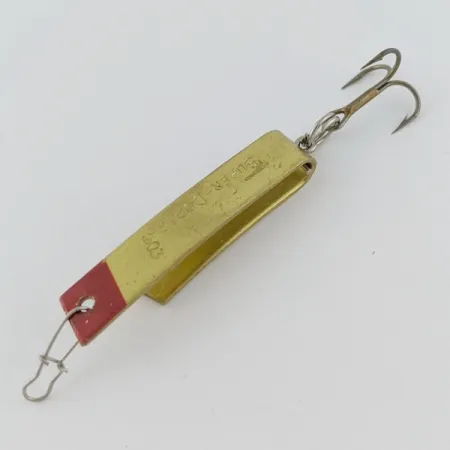 Vintage Luhr Jensen Super-Duper 503, 1/8oz black/gold/red fishing spoon #24052