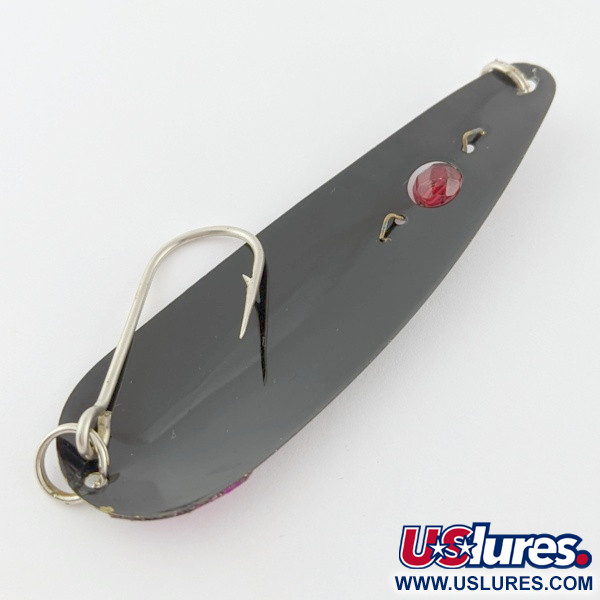 Vintage  Red Eye Lures Red Eye Evil Eye, 1/3oz black fishing spoon #24054