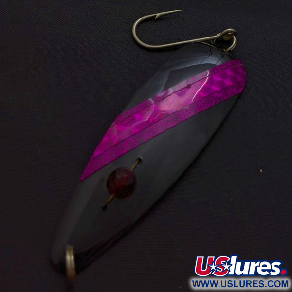 Vintage  Red Eye Lures Red Eye Evil Eye, 1/3oz black fishing spoon #24054