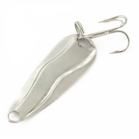 Vintage Luhr Jensen Hot Shot W, 3/64oz nickel fishing spoon #24061