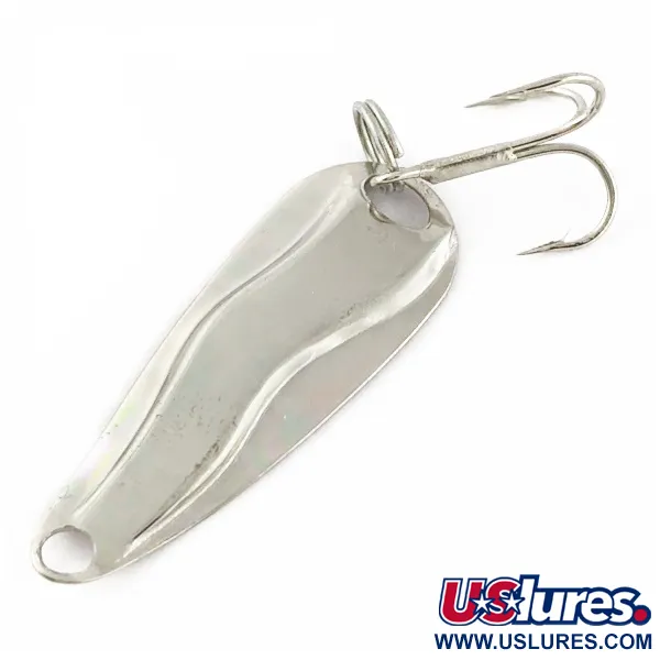 Vintage   Luhr Jensen Hot Shot W, 3/64oz nickel fishing spoon #24061