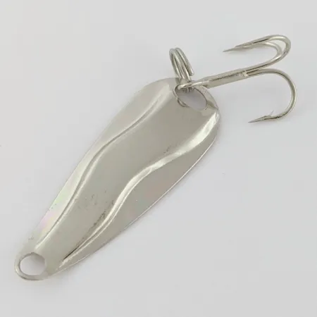 Vintage Luhr Jensen Hot Shot W, 3/64oz nickel fishing spoon #24061