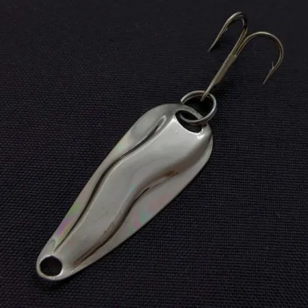 Vintage Luhr Jensen Hot Shot W, 3/64oz nickel fishing spoon #24061
