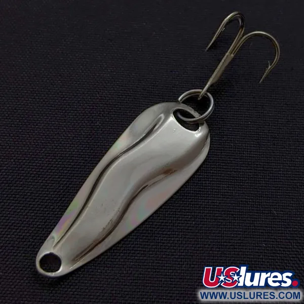 Vintage   Luhr Jensen Hot Shot W, 3/64oz nickel fishing spoon #24061