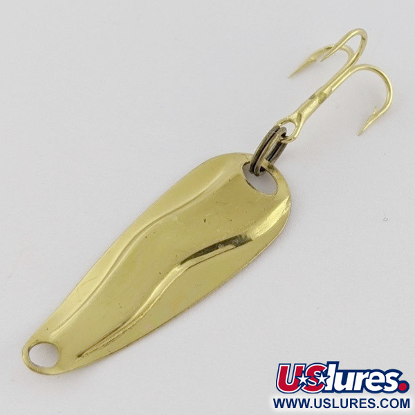 Vintage   Luhr Jensen Hot Shot W, 3/64oz gold fishing spoon #24062
