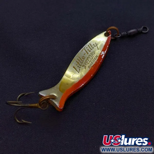 Vintage   Little Tilly Record Sweden, 1/4oz gold fishing spoon #24067