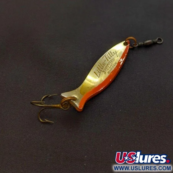 Vintage   Little Tilly Record Sweden, 1/4oz gold fishing spoon #24067