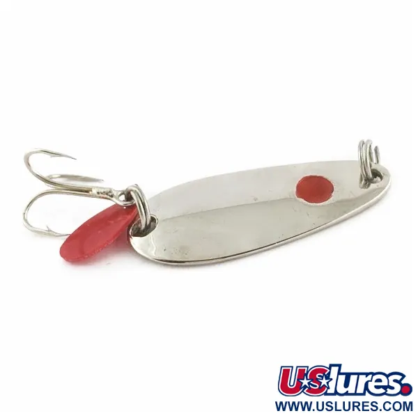 Vintage   Les Davis Hotrod, 3/16oz nickel/red fishing spoon #24072