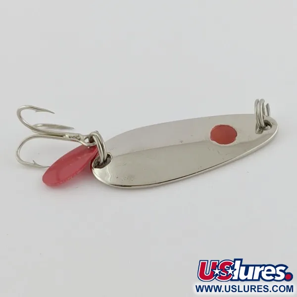 Vintage   Les Davis Hotrod, 3/16oz nickel/red fishing spoon #24072