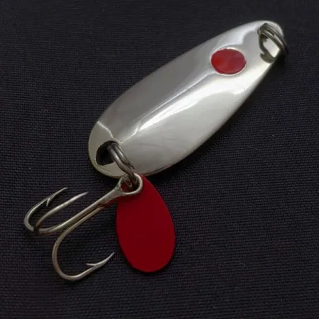 Vintage Les Davis Hotrod, 3/16oz nickel/red fishing spoon #24072