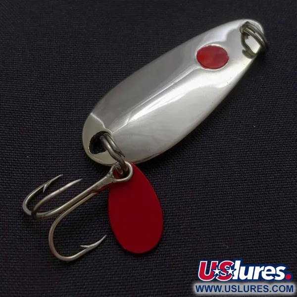 Vintage   Les Davis Hotrod, 3/16oz nickel/red fishing spoon #24072
