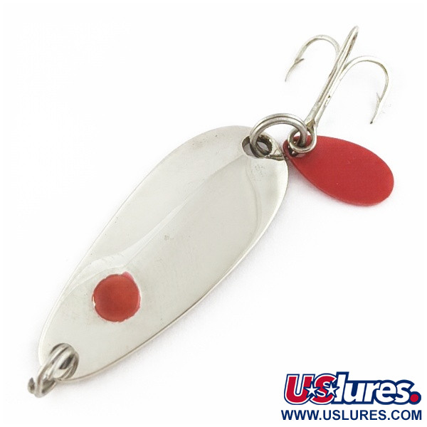 Vintage   Les Davis Hotrod, 3/16oz nickel/red fishing spoon #24072