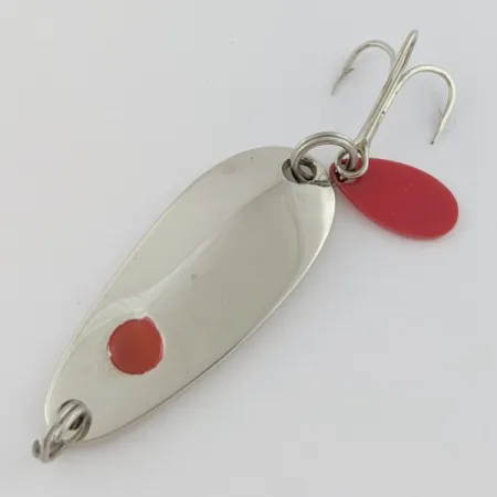 Vintage Les Davis Hotrod, 3/16oz nickel/red fishing spoon #24072