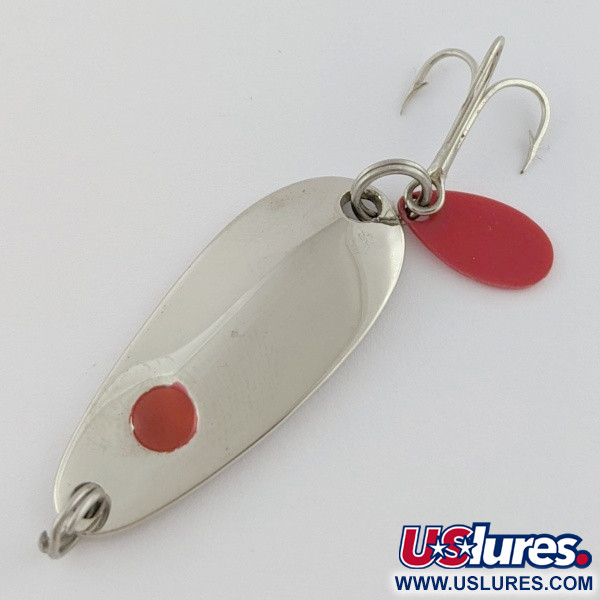 Vintage   Les Davis Hotrod, 3/16oz nickel/red fishing spoon #24072