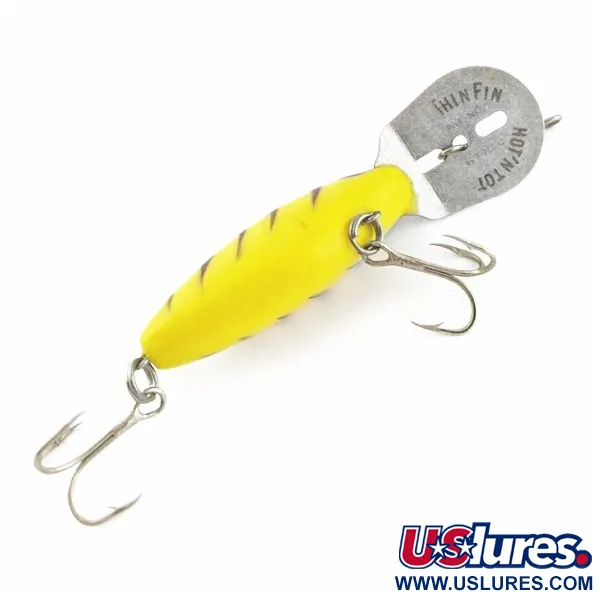 Vintage Storm Hot'N'Tot Thin Fin, 1/4oz yellow fishing lure #24074